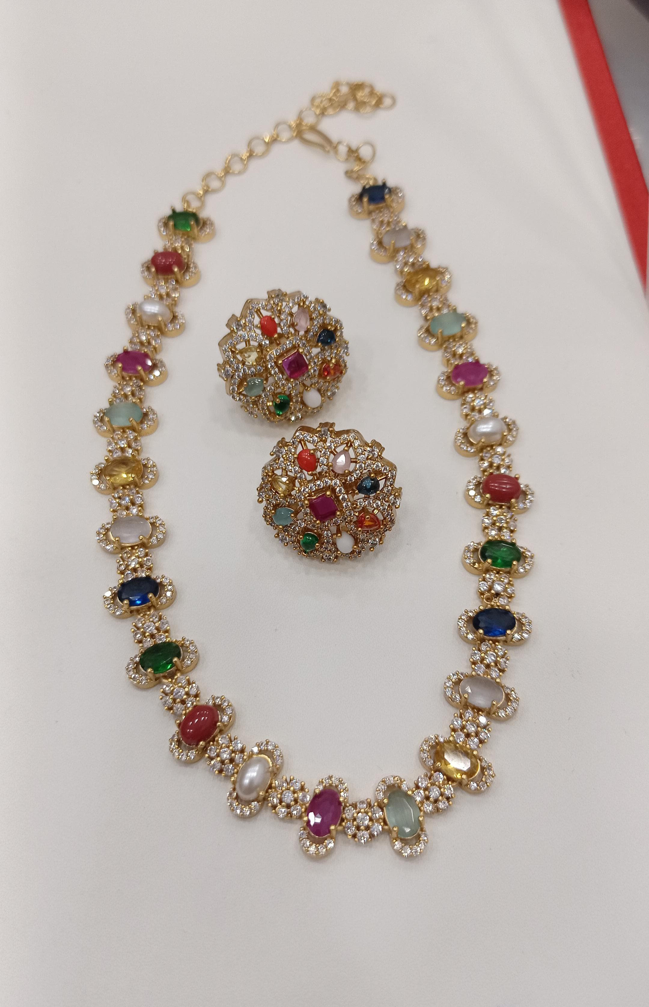 Multi Semiprecious stones brass base set high quality studd